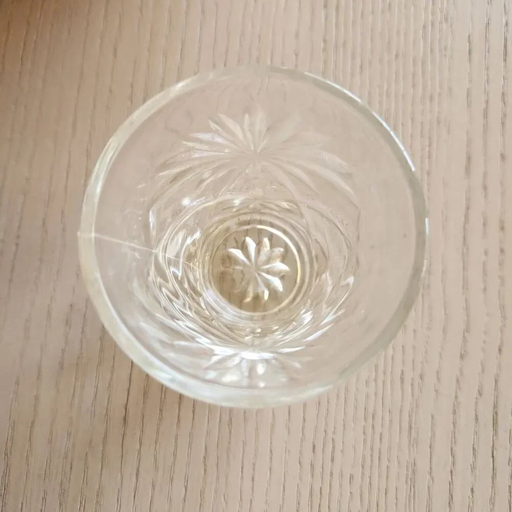 Anchor Hocking 60s vintage pressed clear juice glass mini oatmeal tumbler flared